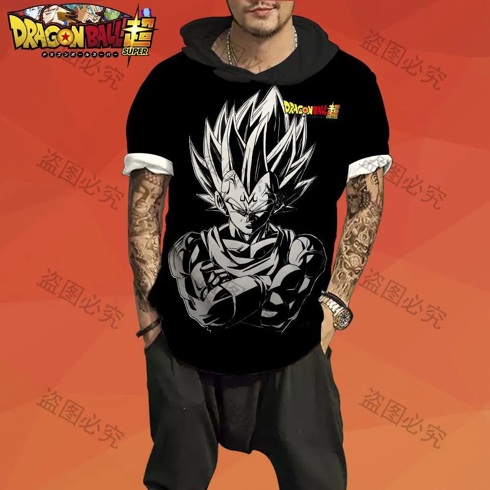 Dragon Ball Z: Short Sleeve Hoodie Vegeta Oversized Streetwear Essentials