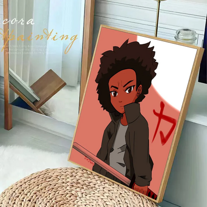 The Boondocks: Huey Freeman  Classic Anime Poster Fancy Wall Sticker for Living Room Bar Decoration Decor Art Wall Stickers