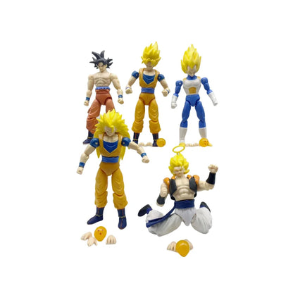 Dragon Ball: 5 Pcs/Set Action Figure Son Goku Vegeta Gogeta Super Saiyan Change Head Figurine 2 Style Ornament Gifts