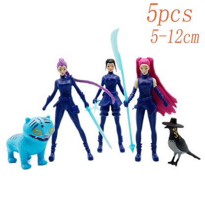 5pcs Anime Kpop Demon Hunters Derpys Tiger Ranimeumi Mira Zoey Sussy PVC Action Figure Toys  Anime Figurine Doll For Fans Gift