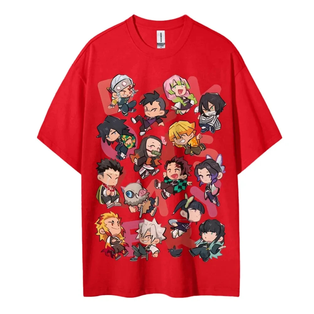 Demon Slayer Japanese Hot-blooded Anime Classic Characters Sports Casual Short-sleeved Comfortable Half-sleeved Popular Top