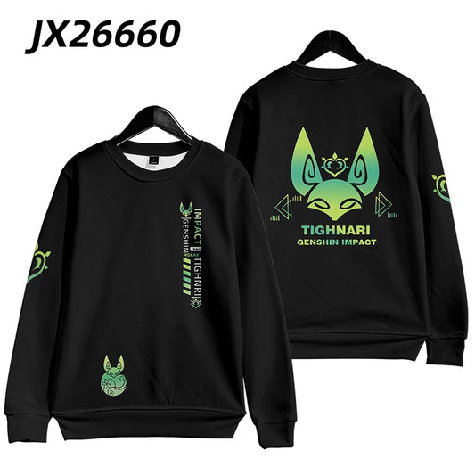 Genshin Impact: Tighnari Funny Hoodie Hip Hop Graphic Sweatshirts Poleron Hombre Unisex Streetwear Harajuku Tracksuit