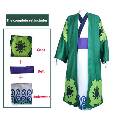 One Piece: Fantasia Wano Country Roronoa Of Zoro Cosplay Kimono Anime Pirate Disfraz Costume Men Male Halloween Carnival Party Clothes