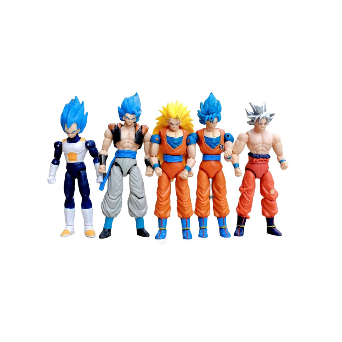 Dragon Ball: 5 Pcs/Set Action Figure Son Goku Vegeta Gogeta Super Saiyan Change Head Figurine 2 Style Ornament Gifts