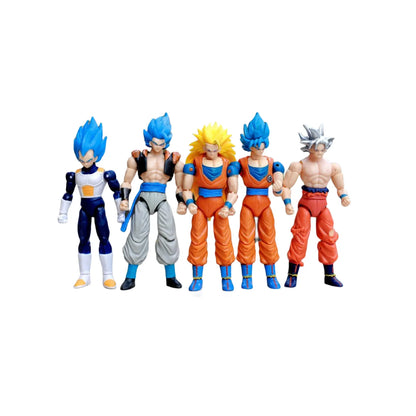 Dragon Ball: 5 Pcs/Set Action Figure Son Goku Vegeta Gogeta Super Saiyan Change Head Figurine 2 Style Ornament Gifts