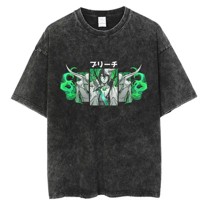 Bleach:Hot BANDAI  Short Sleeve Realm · World Kurosaki Ichigo Gengmu Sword Eight Reaper Anime Printed Peripheral T-shirt T-shirt