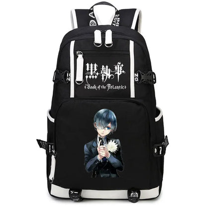 Black Butler: USB Backpack Book Bag Casual Travel Computer Men Women Girl Boys Cosplay Bag Schoolbag Laptop Bags