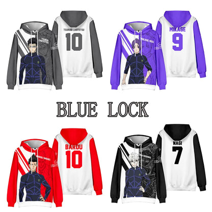 Blue Lock: Hoodies Tops Casual Pullovers