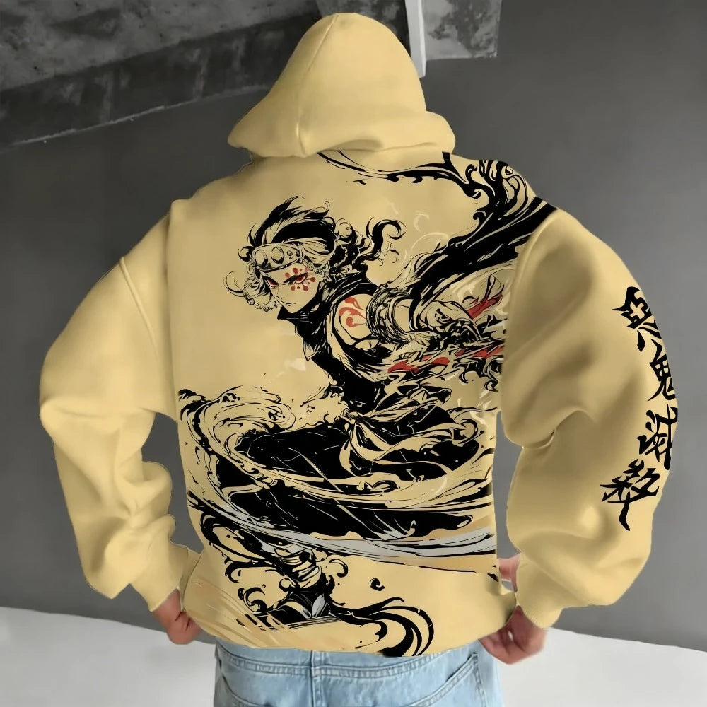 Demon Slayer: Kimetsu no Yaiba Men's Hoodie Tengen Uzui Anime Spring Autumn Winter Boy Comfort Long-sleeved Parent-child Outfit