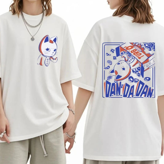 Dandadan: Turbo Granny Cat Graphic T Shirt Fashion Cartoon Oversized T-shirt Men Women Vintage Casual Cotton T-shirts