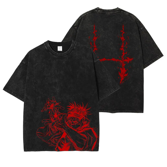 Jujutsu Kaisen: T Shirts Vintage Washed CHOSO T-shirt Oversize Short Sleeve Fushiguro Toji Gojo Saturo Itadori