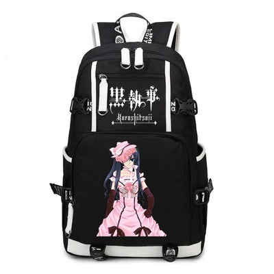 Black Butler: USB Backpack Book Bag Casual Travel Computer Men Women Girl Boys Cosplay Bag Schoolbag Laptop Bags