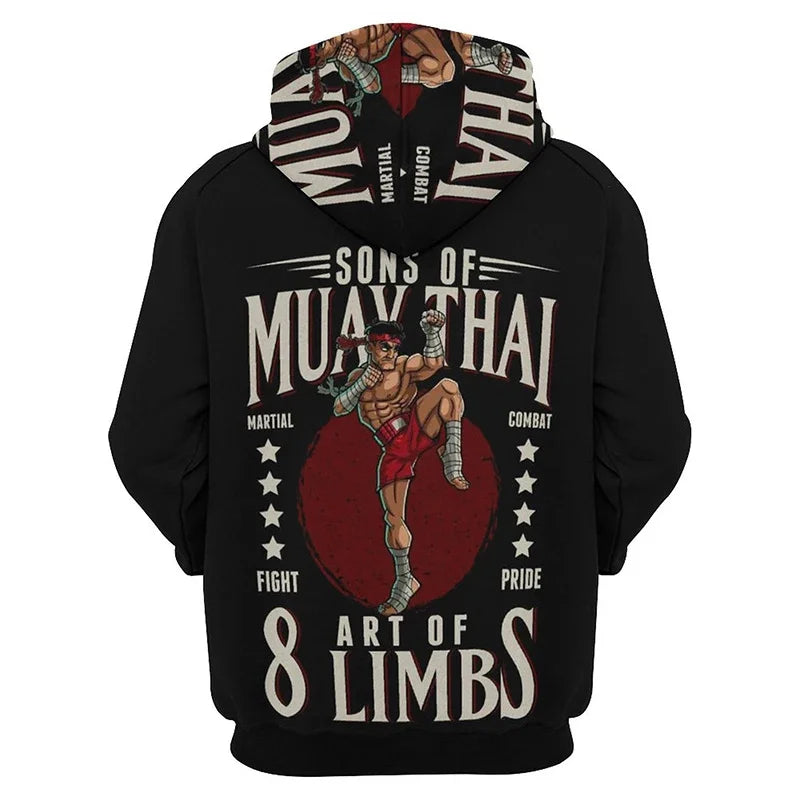 I.L.F.A.: New Pop 3D Muay Thai Boxer Baki style Printing Hoodies For Men Kids Fashion Sports Pullovers Fitness Gym Boxing Sweatshirts Harajuku Hoodie