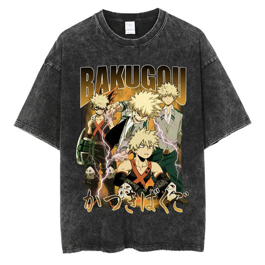 My Hero Academia: Todoroki Shoto Classic Manga T-shirt Men Women Oversized Cotton Tshirts Streetwear Anime  Washed Vintage T Shirt