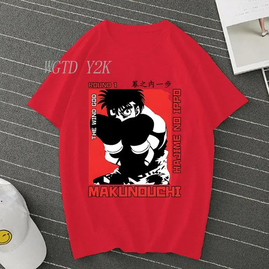 Hajime No Ippo: Kamogawa Boxing Gym T Shirt Men Women Crew Neck Casual Tops Tees Makunouchi Takamura KGB Graphic T-Shirts