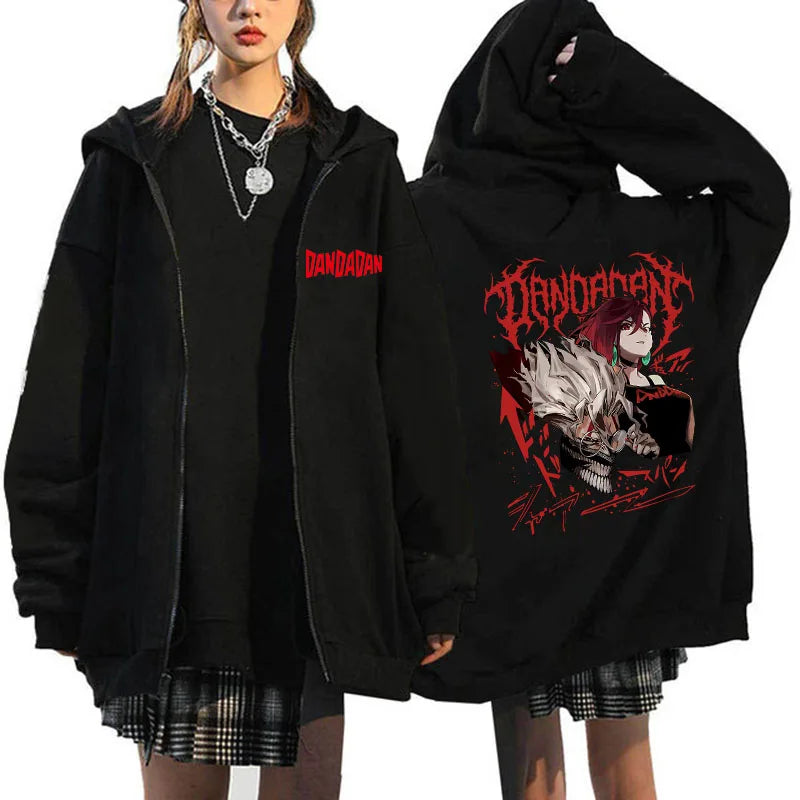 Dandadan: Okarun Zip Up Hoodies Style Youthful Manga Anime Printed Sweatshirt Design Designer Female Hoodie Zipper Funny