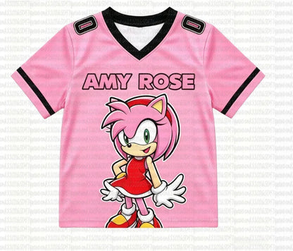 Sonic The Hedgehog: Summer Boy's Girls Casual Sports Style Sonic Print Short Sleeve V-Neck Men's Women's Casual T-shirt Tops