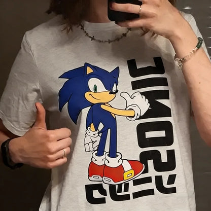 Sonic The Hedgehog: Print T-shirt Men's Shirt Women's Shirt Cotton Casual Short Sleeve O Neck Top Summer Y2K Ginza