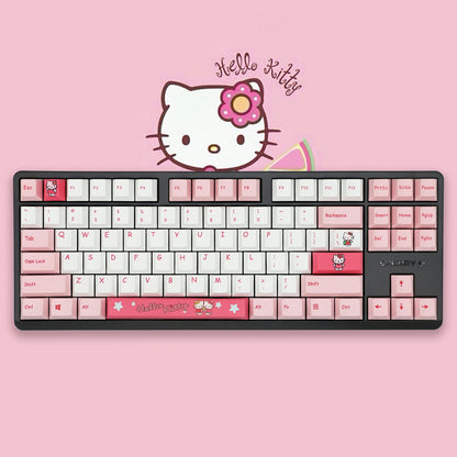 Hello Kitty:87/108 Keys  Mechanical Keyboard Anime Rgb Kawaii Customized For Home Office Laptop Computer For Pc Gamer