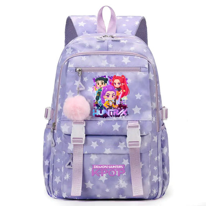 KPop Demon Hunters: Student Backpack Large Capacity Schoolbag Teenagers Student Backpack Women's Travel Laptop Bagpack