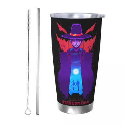 KPop Demon Hunters - Derpy  Insulated Tumbler with Lid Vacuum Thermal Mug Outdoor Travel Car Bottle Cup, 20oz