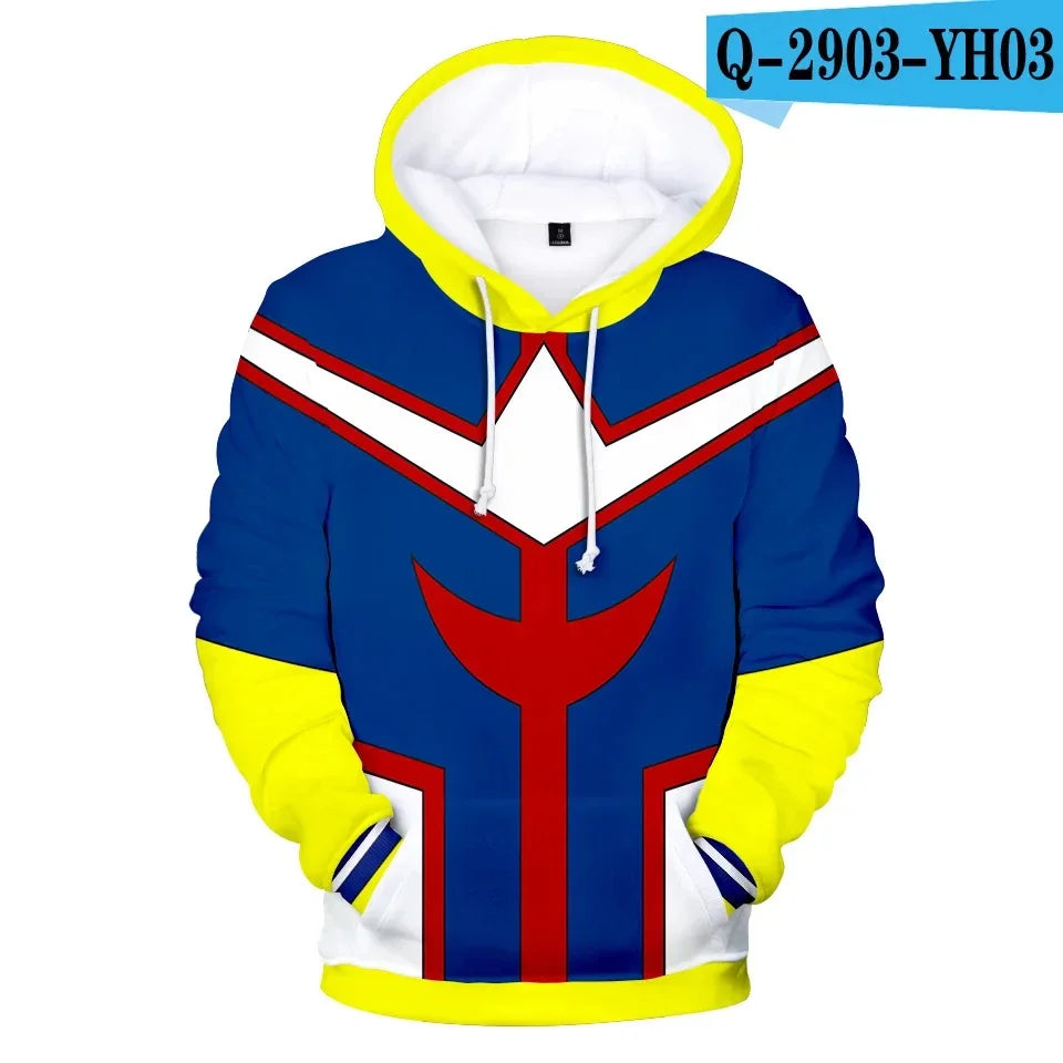 My Hero Academia: Midoriya Izuku All Might Cosplay Costume School Uniform Boku No Hero Academia 3D Print Mens Hoodies Sweatshirts