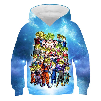 Dragon Ball Z: (KIDS) Hoodie Boys and Girls 3D Printing Sweatshirt Fashion Loose Long Sleeve Spring Autumn Goku Veget Pullover