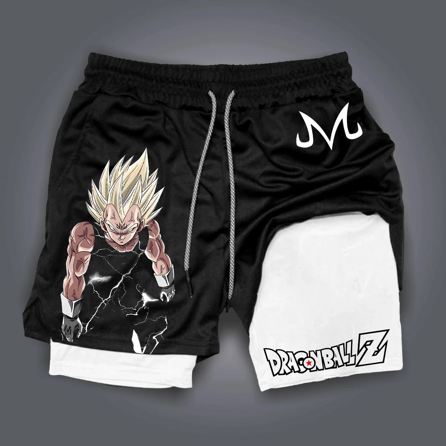 Dragon Ball: GOKU Vegeta Anime Printed Double Layer Shorts 2026 American Summer Men's and Women's Quick Dry Fashion Sports Shorts