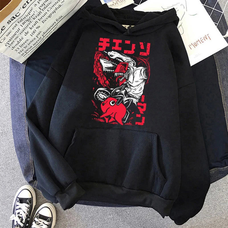 Chainsaw Man: Plus Size Sweatshirt Harajuku  Long Sleeve Pullover Casual Streetwear Clothes Tops