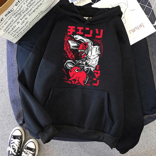 Chainsaw Man: Plus Size Sweatshirt Harajuku  Long Sleeve Pullover Casual Streetwear Clothes Tops