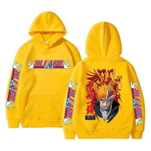 Bleach: Hoodies Graphic Kurosaki Ichigo Printed Hooded Sweatshirts Unisex Fashion Casual Sportwear Pullover Tops