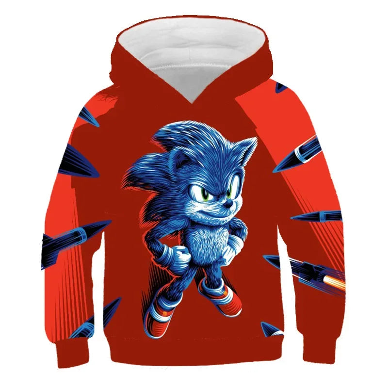 Sonic The Hedgehog: Children's Clothes Fashion Sonic Hoodie For Kids Boys Girls Children Autumn Long Sleeve Printed Anime Sweatshirts Cool Tops Tees