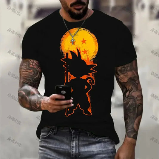Dragon Ball: Men's 3D Printed Cartoon Tshirt Anime Z Tshirt Summer Harajuku Men Goku Clothes Super Saiya Short Sleeve T-shirt