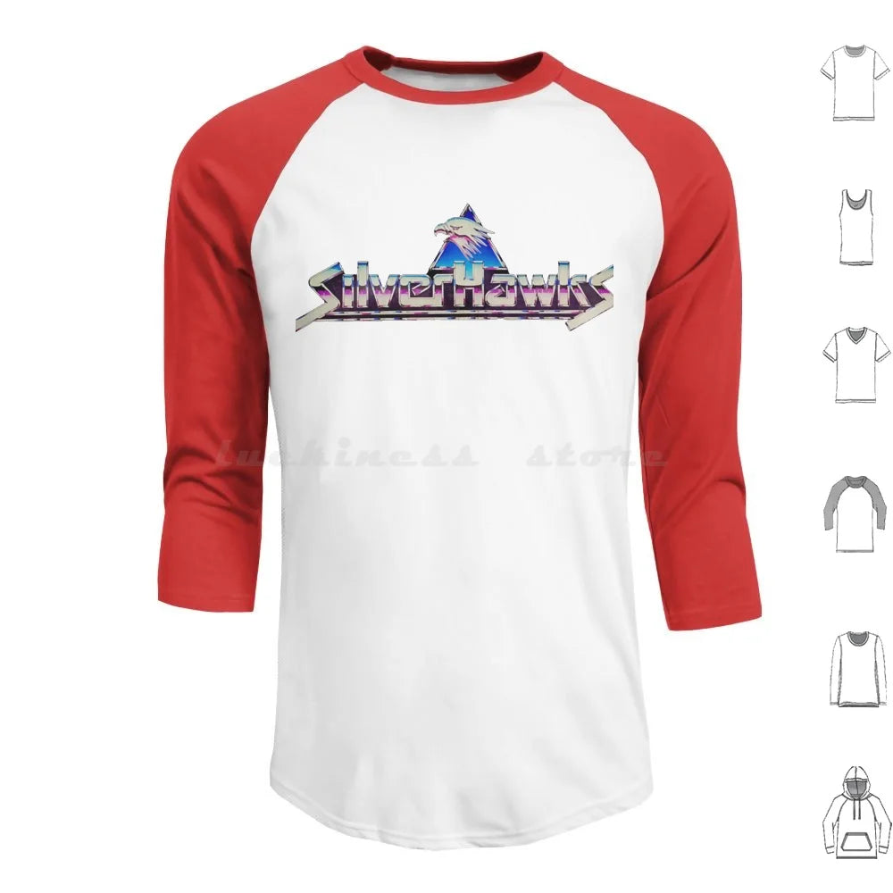 Silverhawks: Logo Hoodies Long Sleeve Thundercats 80s Retro He Man Cartoon Thundercat Vintage Cartoons Silverhawks