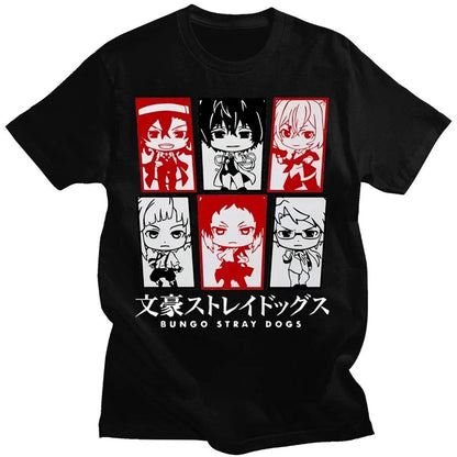 Bungo Stray Dogs: Short Sleeve Anime  Men T Shirt Punk High Street T-shirt Tops