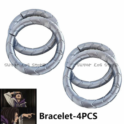Gachiakuta: Jabber Wonger Cosplay Prop 3D Printing Silver Bracelet Ring Nails Accessories Full Set Halloween Party Adult