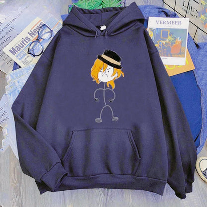 Bungo Stray Dogs: Anime Hooded Nakahara Chuuya Printed Men Women Hoodies Oversized Casual Sweatshirt Harajuku Unisex Streetwear