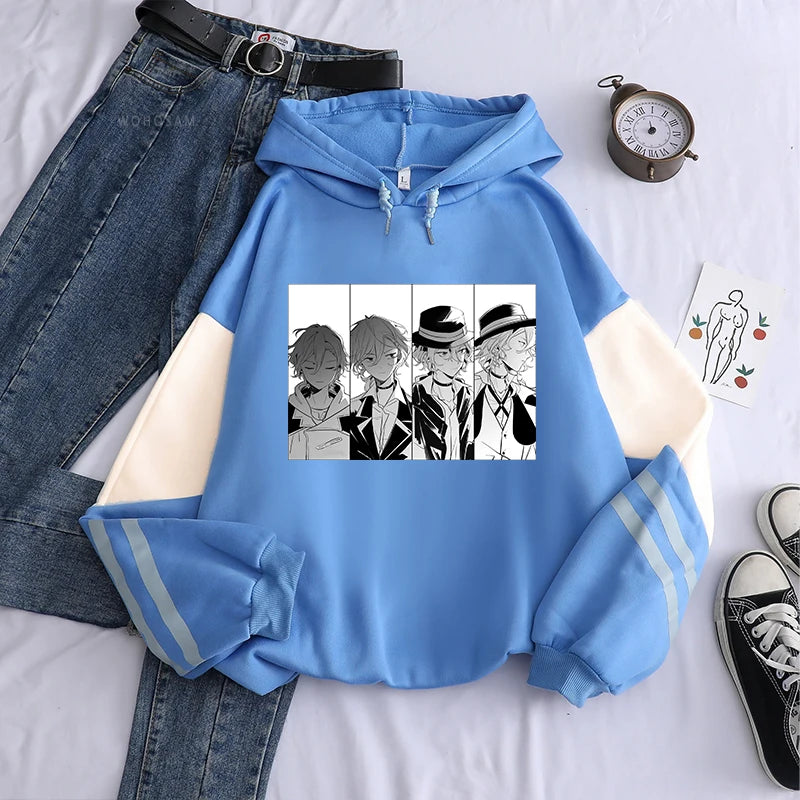 Bungo Stray Dogs:  Nakahara Chuuya Hoodies Women 90s Vintage Cartoon Shirt Spring Autumn Fleece Oversized Sweatshirts