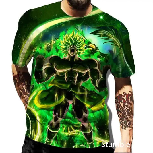 Dragon Ball: Men's 3D Printed Cartoon Tshirt Anime Z Tshirt Summer Harajuku Men Goku Clothes Super Saiya Short Sleeve T-shirt