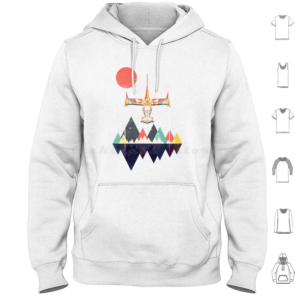 Cowboy Bebop: Swordfish Sunset Hoodie cotton Long Sleeve Sunset Geometric Space Mountains Swordfish Spike Colorful
