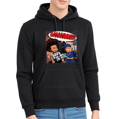 The Boondocks: DAMN Meme Huey X Riley Freeman Hoody Sweatshirts Oversized Zippers Graphics Zipper Mens Tall