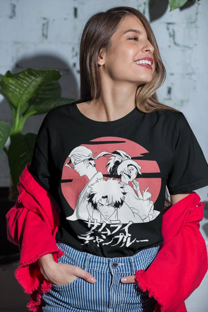 Samurai Champloo Shirt Sword Graveyard Anime T-Shirt Walk Mugen Jin Fuu Kasumi