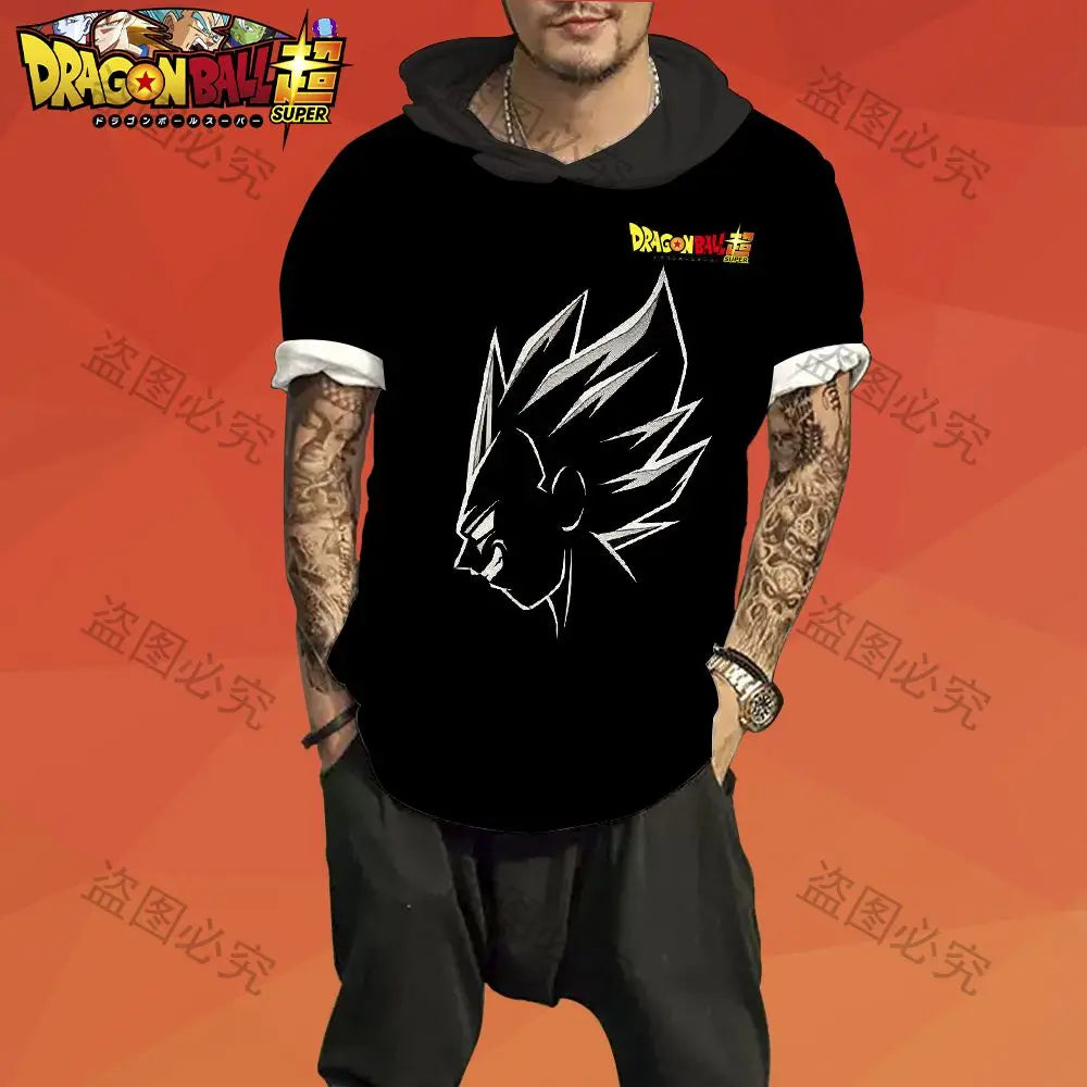 Dragon Ball Z: Short Sleeve Hoodie Vegeta Oversized Streetwear Essentials