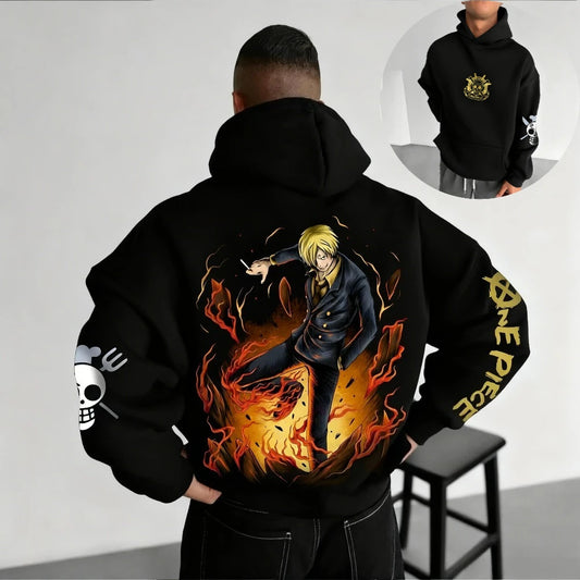 One Piece: Hoodie Sweatshirt Vinsmoke Sanji Japan Anime Spring Autumn and Winter Boys Long-sleeved Parent-child Outfit