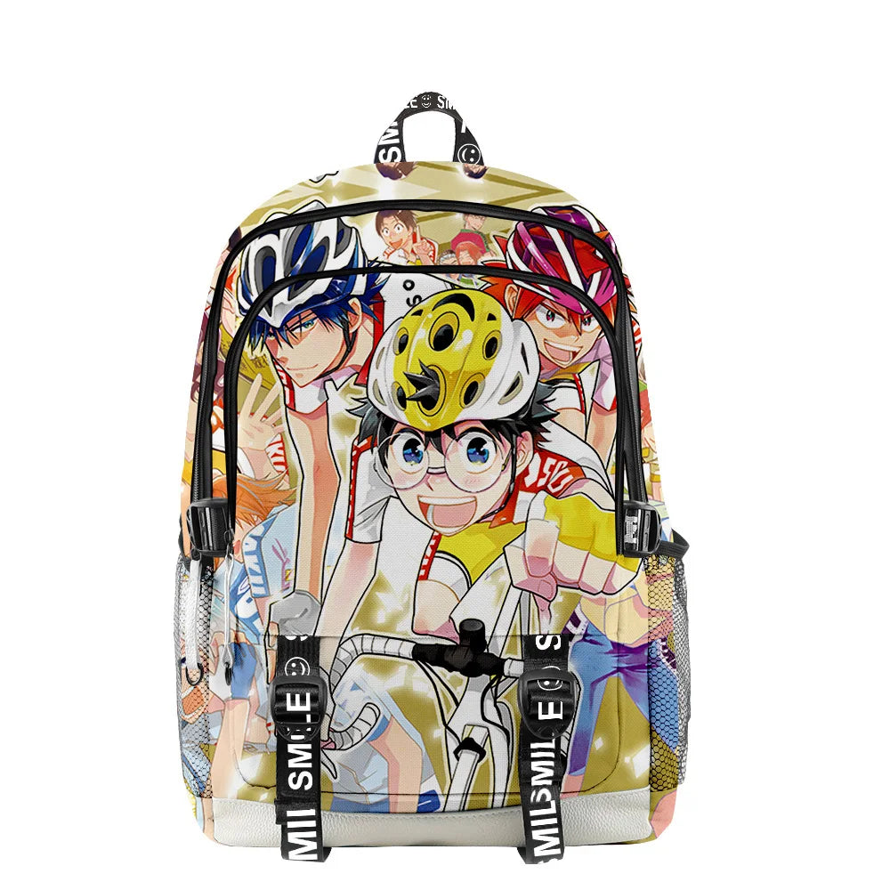 Yowamushi Pedal: Students Boys Girls Schoolbag Harajuku Rucksack 3D Casual Zip Backpack Backpack Streetwear