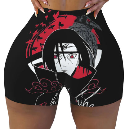 Women's Japane Anime N-Naruto Workout Yoga Shorts TV Manga Series  Gym Athletic Biker Running Shorts