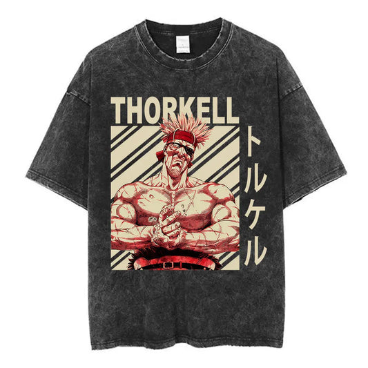 Vinland Saga: T-shirt Manga Thorfinn Karlsefni Graphic Vintage Washed T Shirt Men's Women Casual Cotton Oversized T-shirts