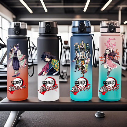 Demon Slayer: 650ML Kamado Tanjirou Water Bottle Kamado Nezuko Kochou Shinobu Fitness Drink Bottle Kettle Travel Office Jugs