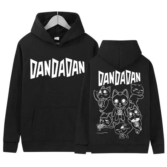 Dandadan: Okarun Dan Da Dan Graphic Hoody Funny Cat Style Men Women Fleece Sweatshirt Y2K Vintage Harajuku Hoodies