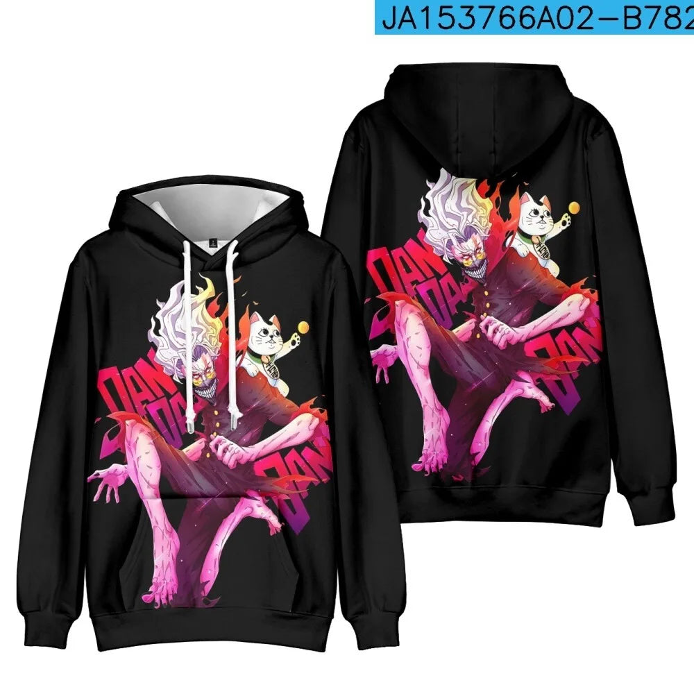 Dandadan: Okarun hooded drawstring pocket sweatshirt men/women harajuku Pullovers Vintage 90s Fashion